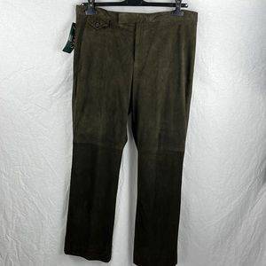 Lauren Ralph Lauren 14P brown-olive suede vintage  NWT